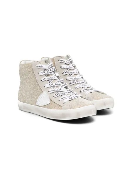Philippe Model Kids высокие кеды на шнуровке с логотипом