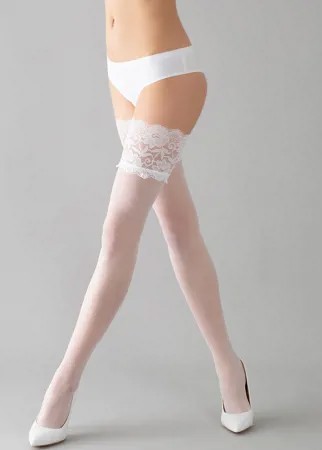 Чулки женские Giulia PASSION 20 белые 3-4 (M/L)