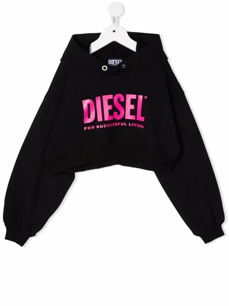 Diesel Kids укороченное худи с логотипом