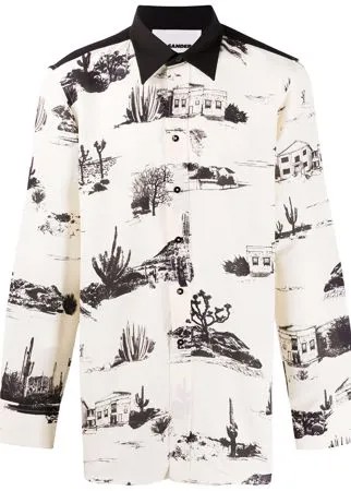 Jil Sander рубашка с принтом в стиле вестерн