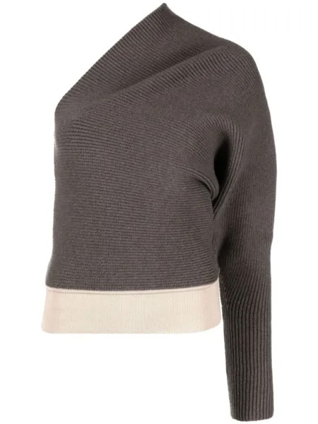 Rick Owens джемпер в рубчик, коричневый