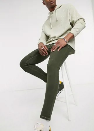 Темно-зеленые эластичные джинсы с напылением ASOS DESIGN-Зеленый цвет