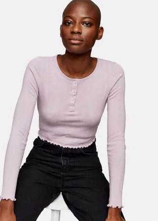Розовый лонгслив на пуговицах Topshop-Розовый цвет
