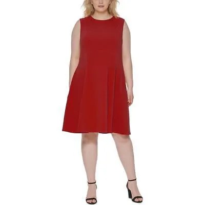 Женское красное платье Tommy Hilfiger со швами и пышной юбкой плюс 20 Вт BHFO 6139
