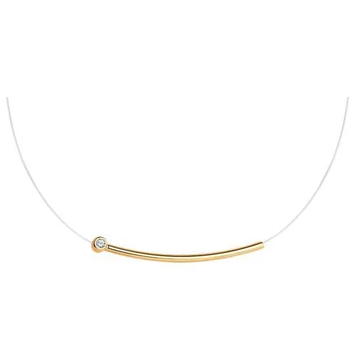 Колье Diamant, красное золото, 585 проба, фианит, длина 42 см.