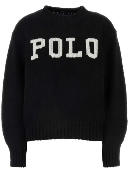 Polo Ralph Lauren джемпер с длинными рукавами и логотипом intarsia, черный