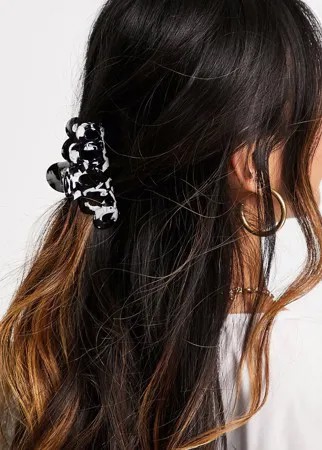 Каучуковая черно-белая заколка для волос ASOS DESIGN-Черный цвет