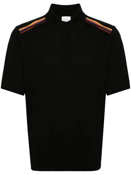 Рубашка поло с отделкой в полоску Paul Smith, черный