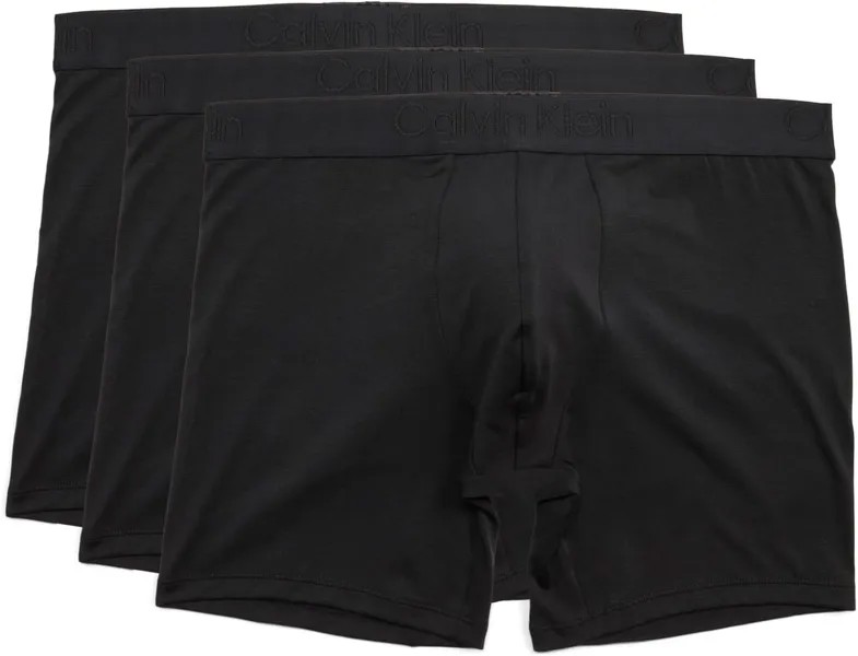 Боксеры Calvin Klein CK Black Boxer Brief 3-Pack, цвет Black/Black/Black
