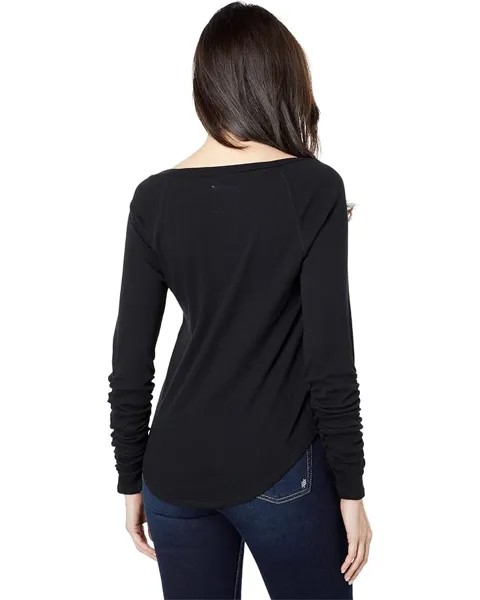 Футболка с длинным рукавом Chaser Sustainable Vintage Rib Shirred Long Sleeve Tee, цвет Jet Black