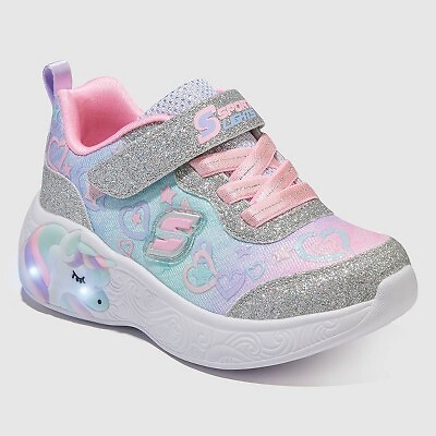 S Sport By Skechers Кроссовки Lilien для девочек с принтом единорога для малышей - серый 6T