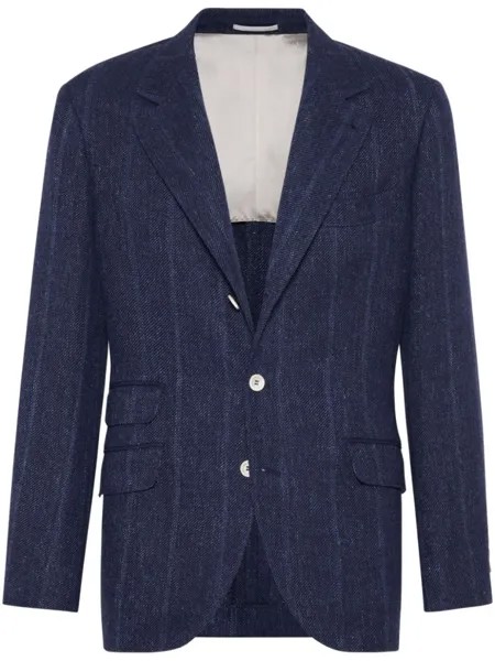 Brunello Cucinelli меланжевый пиджак, синий