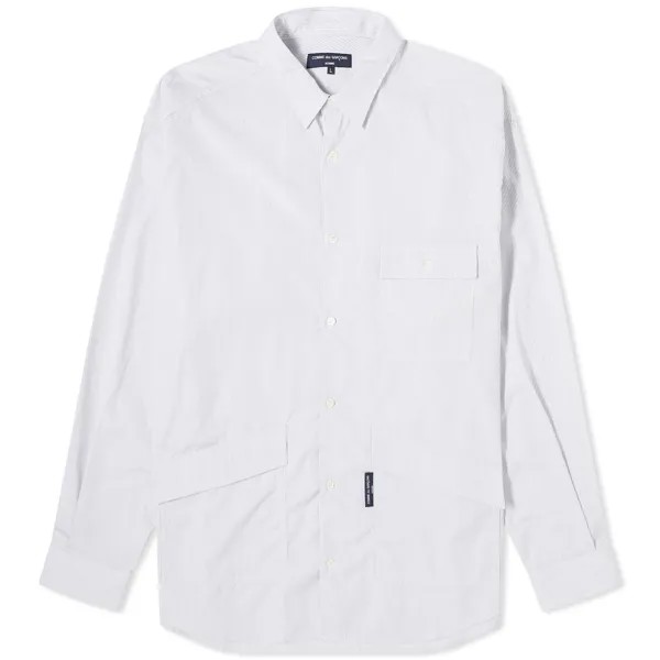 Рубашка Comme Des Garçons Homme Stripe Multi Pocket Shirt, цвет White & Navy