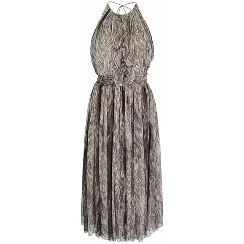 Платье DOLCE & GABBANA, натуральный шелк, вечернее, открытая спина, размер 40, серый