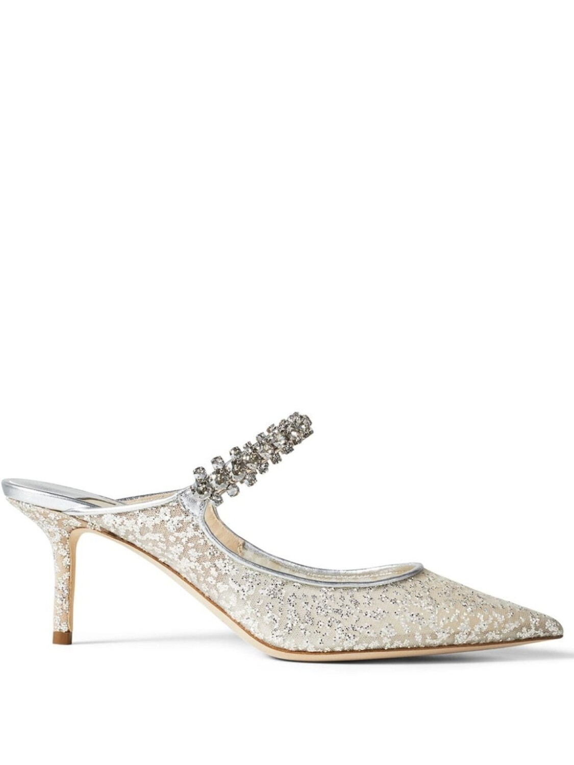 Jimmy Choo мюли Bing 65 с блестками, серебристый