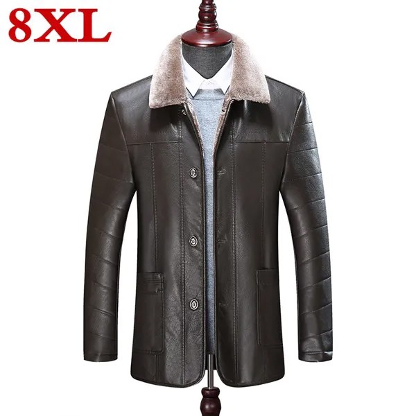 Размер 8XL 7XL 6XL плюс 5XL новый стиль для мужчин полуовчина средняя мужская шуба куртка