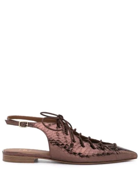Malone Souliers туфли Alessandra с ремешком на пятке и эффектом металлик, коричневый