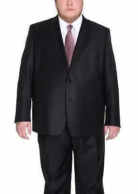 Мужской однотонный черный шерстяной пиджак с двумя пуговицами, пиджак