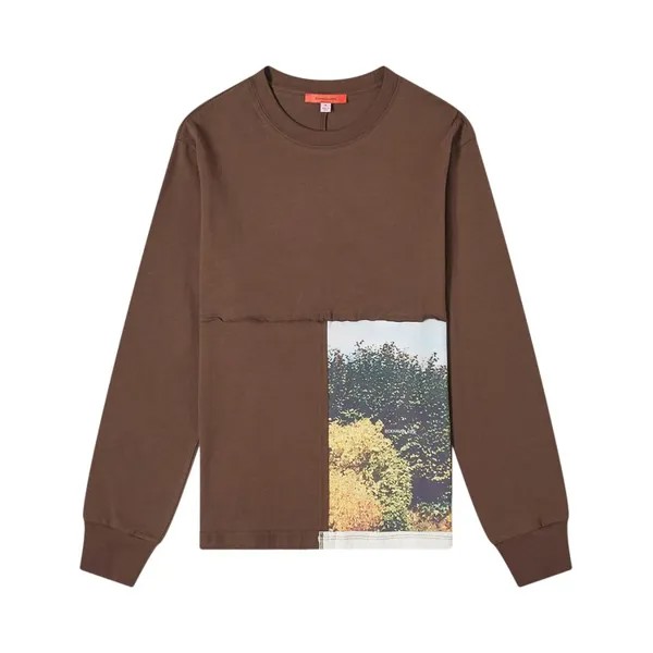 Лонгслив Eckhaus Latta Lapped Long-Sleeve, коричневый