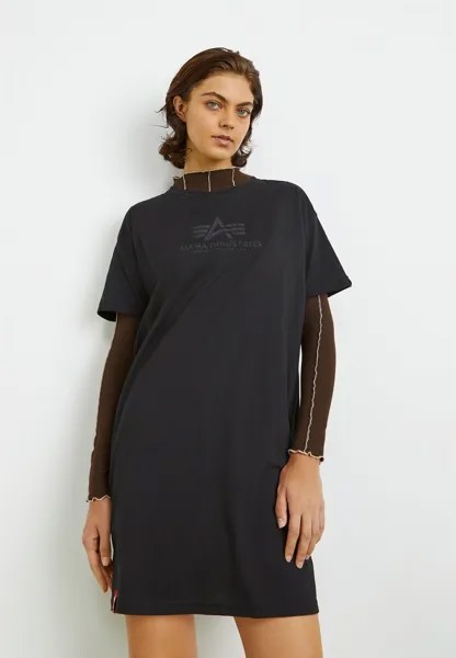 Футболка с принтом Basic Long Alpha Industries, черная