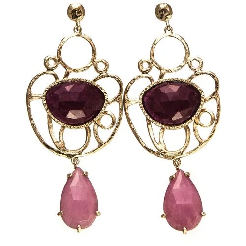 Серьги с подвесками Estrosia, розовый, золотой