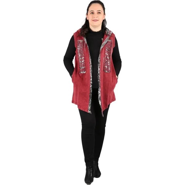 Dorlie Fierte женская модель майки больших размеров SWS3005, капюшон Sabit с блестками и блестками, спортивный карман из чесаного хлопка, черный, темно-с...