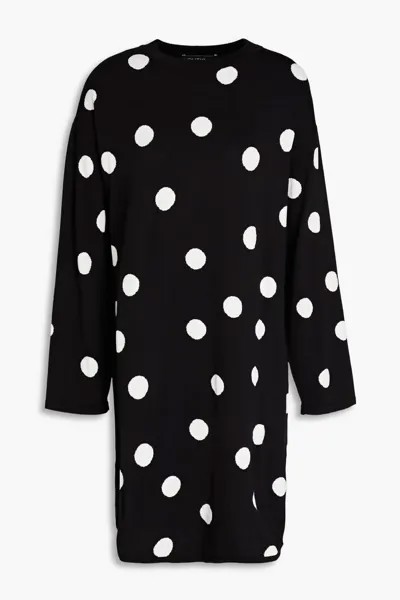 Платье мини жаккардовой вязки в горошек Boutique Moschino, черный
