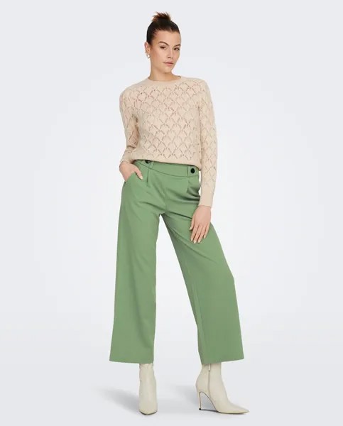 Женские брюки широкого кроя с эластичной резинкой на талии jdy, светло-зеленый