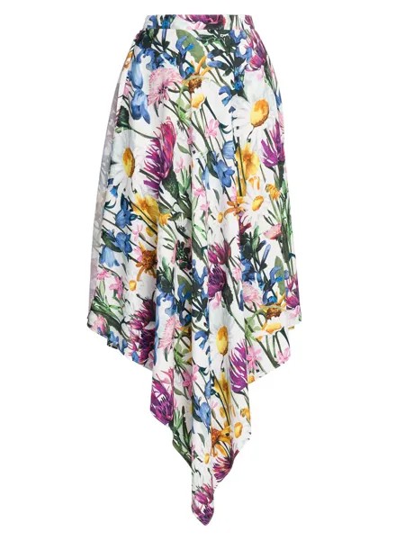 Асимметричная длинная юбка Rewild с цветочным принтом Stella McCartney, разноцветный