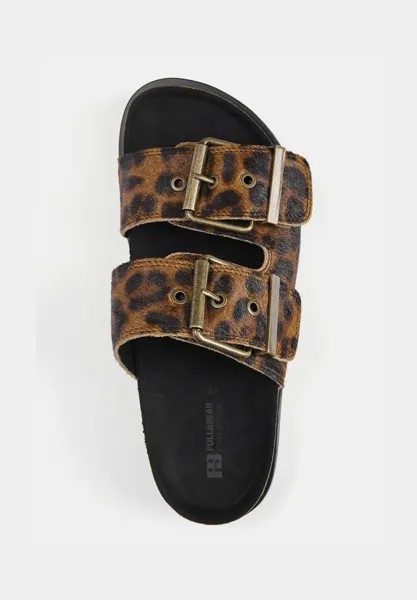 Тапочки Animal PULL&BEAR, коричневые