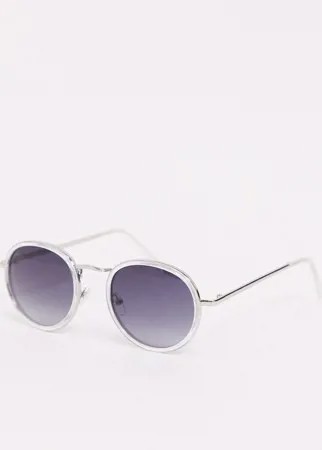 Круглые солнцезащитные очки в прозрачной оправе с затемненными стеклами AJ Morgan-Очистить
