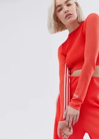 Укороченный лонгслив adidas Originals-Красный