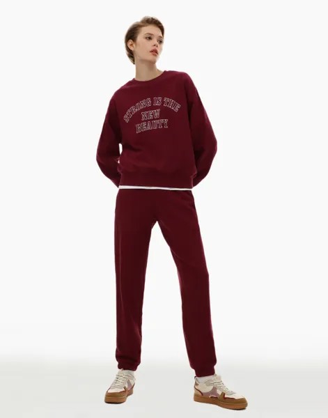 Спортивные брюки женские Gloria Jeans GAC021021 бордовые S/164