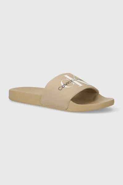 Шлепанцы Slide Monogram Co Calvin Klein Jeans, бежевый