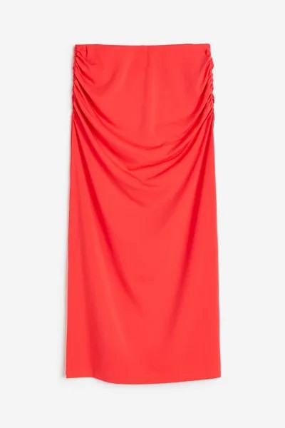 Юбка-Карандаш с драпировкой H&M, красный