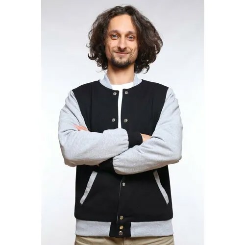 Олимпийка Магазин Толстовок, размер S-46-Unisex-(Мужской), серый/черный