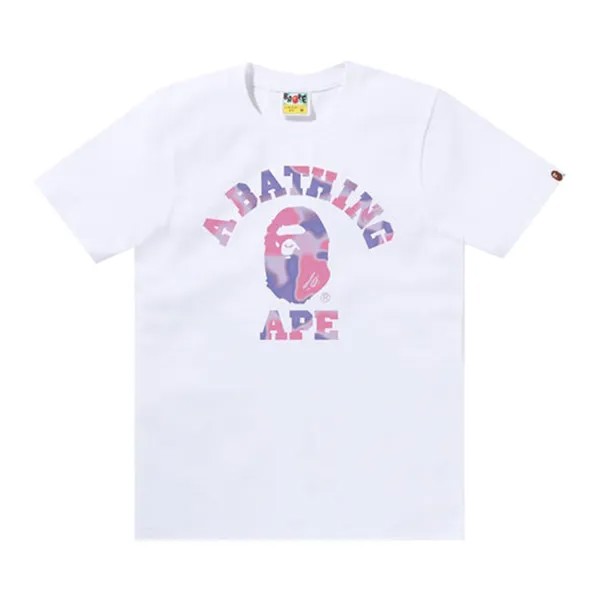 Футболка BAPE Liquid Camo College 'White/Purple', белый