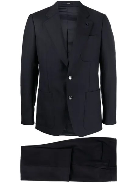 Костюм с однобортным пиджаком Lardini, синий