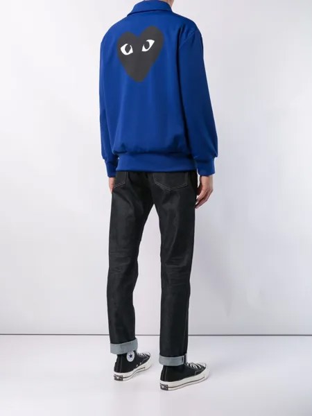 Comme Des Garçons Play спортивная куртка с логотипом в виде сердца, синий