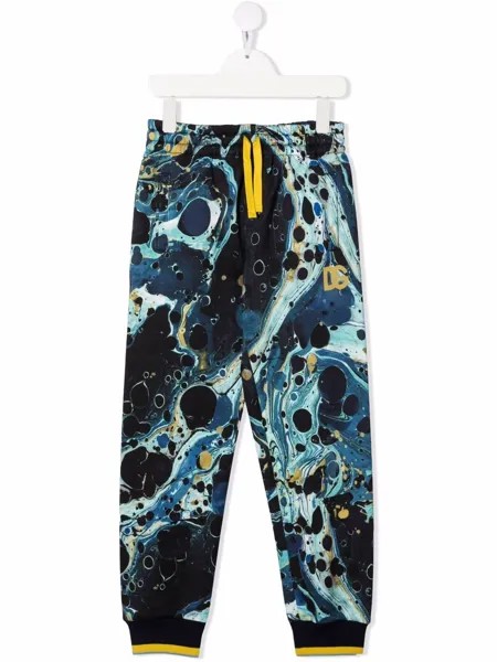 Dolce & Gabbana Kids зауженные спортивные брюки с принтом