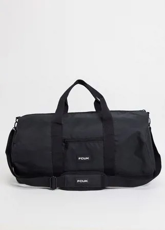 Черная спортивная сумка с белым логотипом French Connection-Черный цвет
