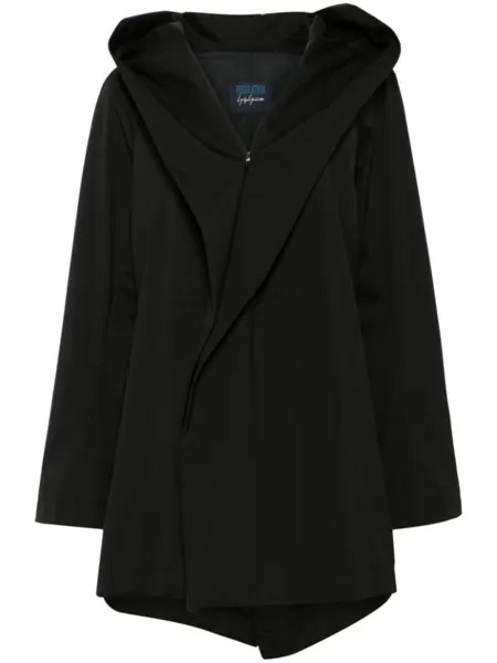 Yohji Yamamoto куртка с капюшоном и лацканами-шалькой, черный