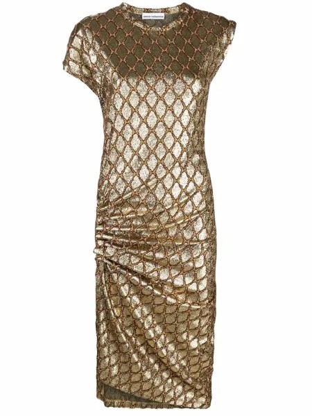 Paco Rabanne платье асимметричного кроя с эффектом металлик