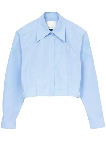 Укороченная рубашка с длинными рукавами 3.1 Phillip Lim, синий