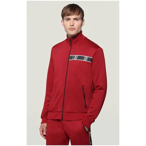 Олимпийка BIKKEMBERGS, силуэт прямой, средней длины, трикотажная, размер S, красный