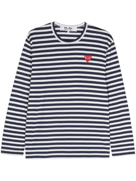 Comme Des Garçons Play полосатая футболка с логотипом, синий