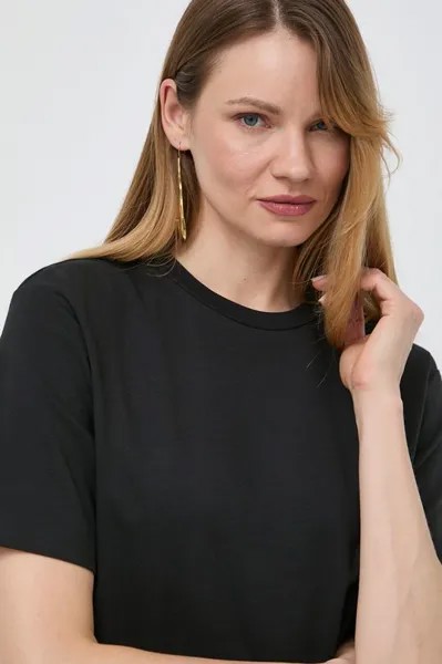 Хлопковая футболка Weekend Max Mara, черный