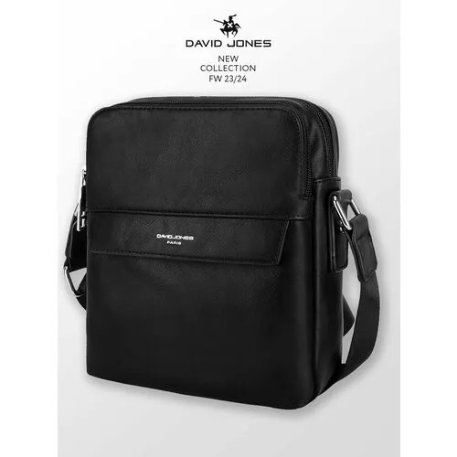 Сумка кросс-боди DAVID JONES, фактура зернистая, чёрный