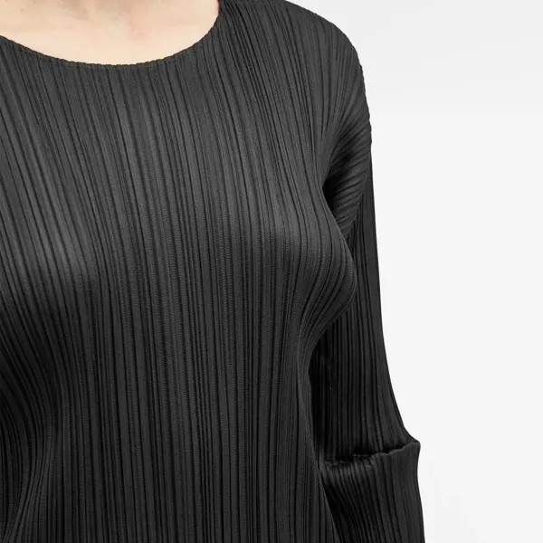 Pleats Please Issey Miyake Топ со складками и длинными рукавами, черный