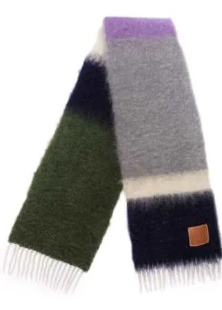 LOEWE полосатый шарф в стиле колор-блок